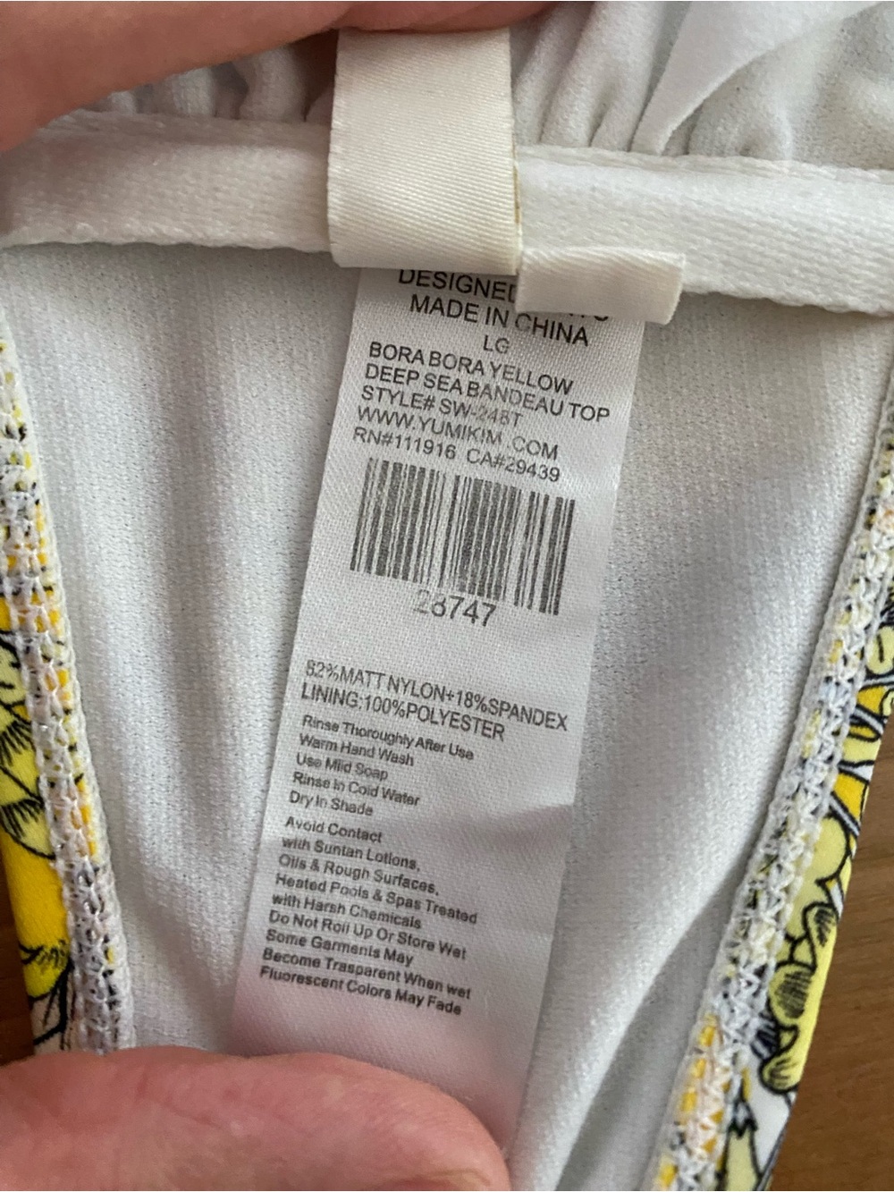 Yumi Kim Sz L Bora Bora Yellow Deep Sea Bandeau Top W/ Removable Straps - Picture 9 of 11